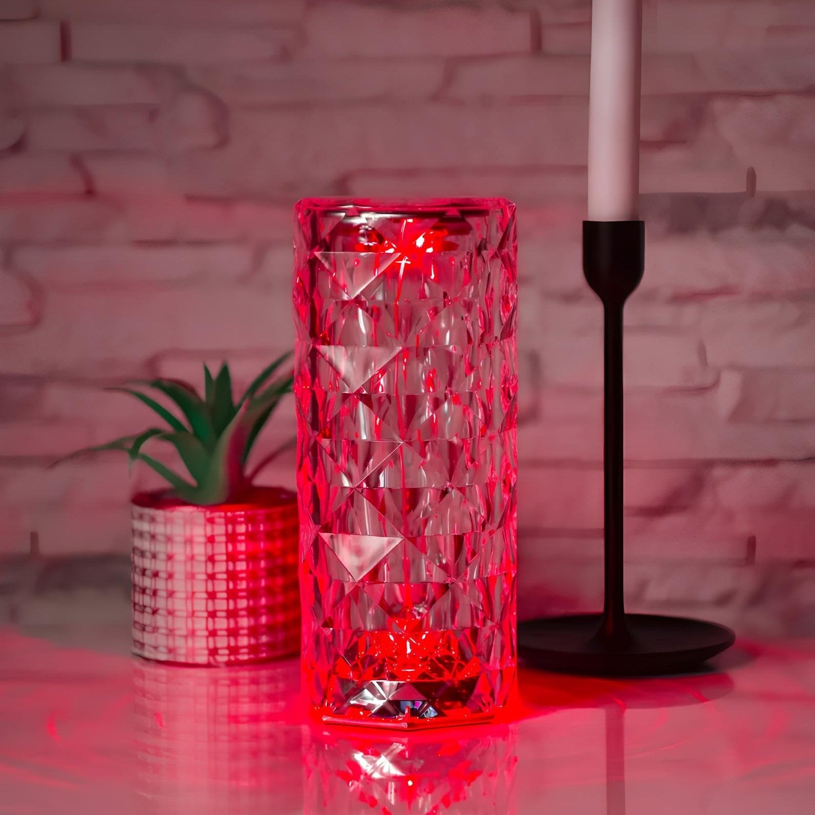 Kristall-Tischlampe mit Farbwechsel und Touchsteuerung