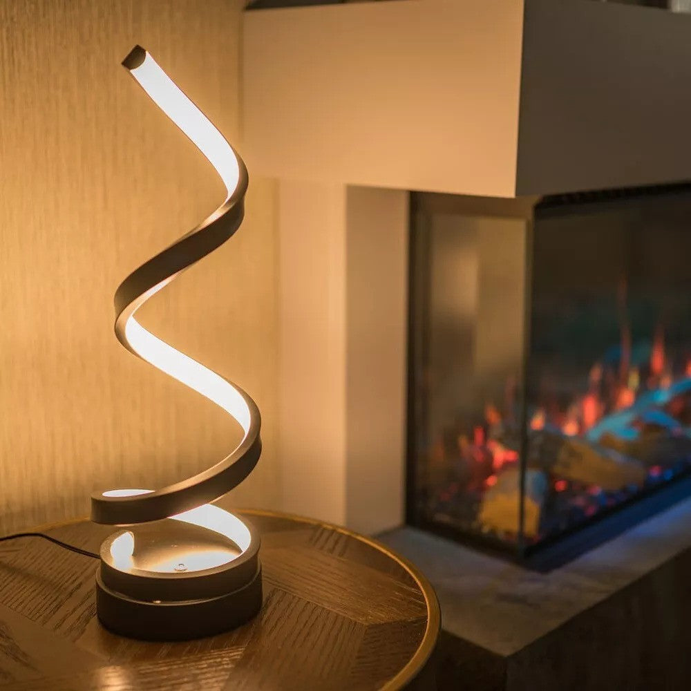 Spiralförmige dimmbare Tischlampe mit Farbwechsel