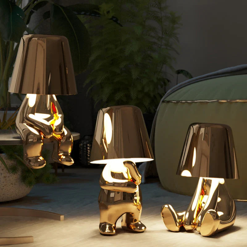 RayDudes™ Tischlampe mit dimmbarem Akku, Gold oder Silber
