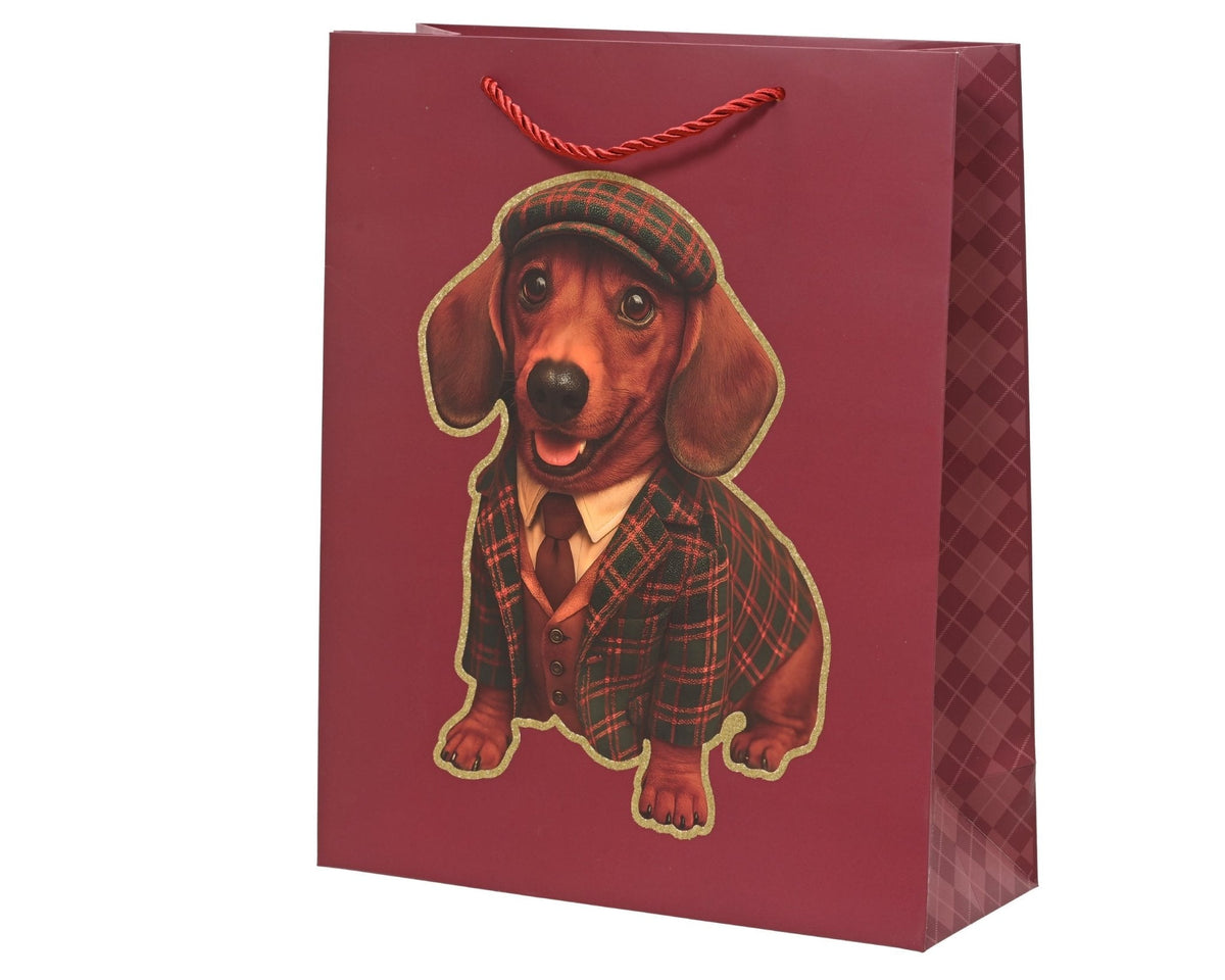 Geschenktasche "Dackel" (30 x 12 x 42 cm)