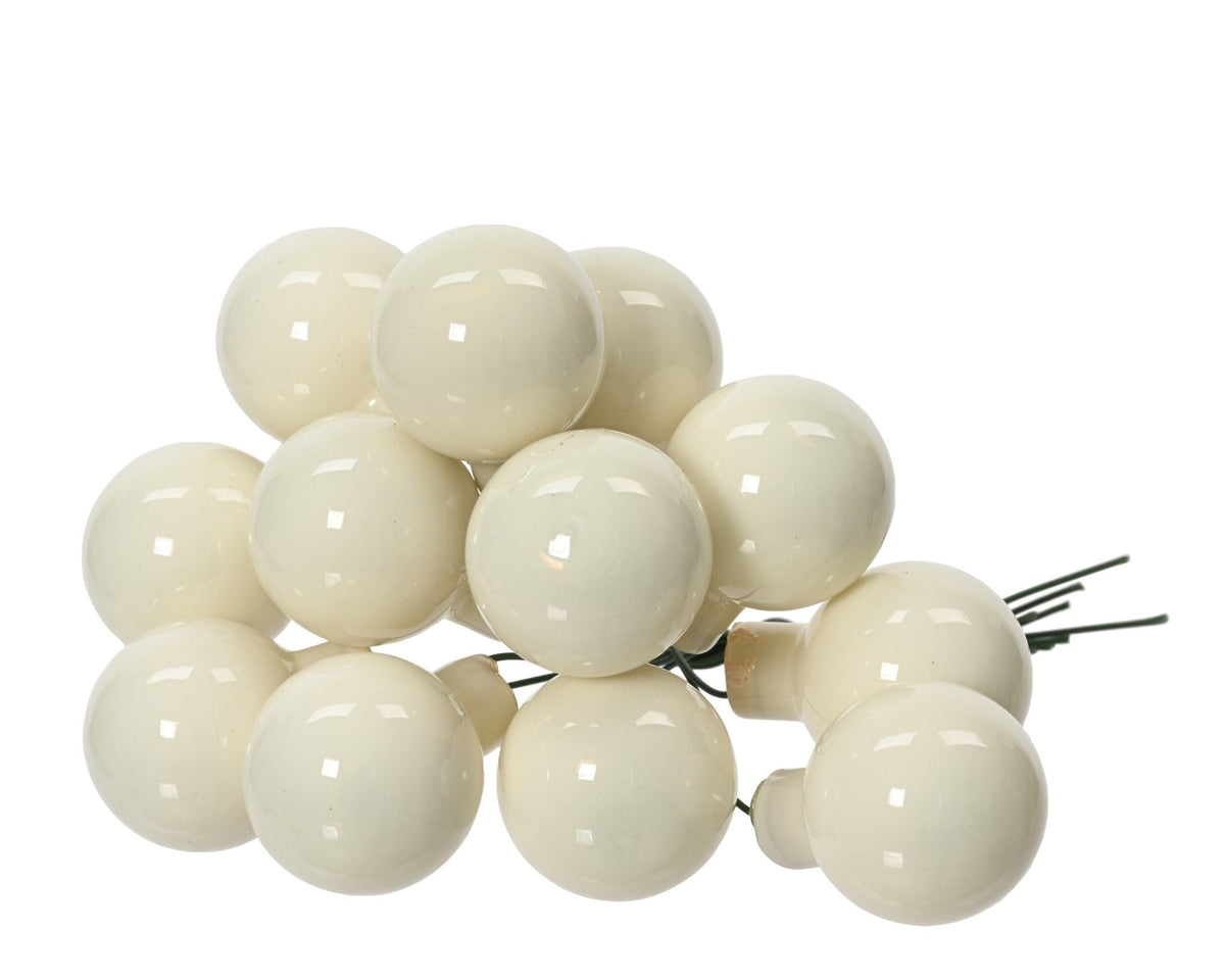 Glasdeko-Kugeln Weiß – 12er-Set (2,5 cm)