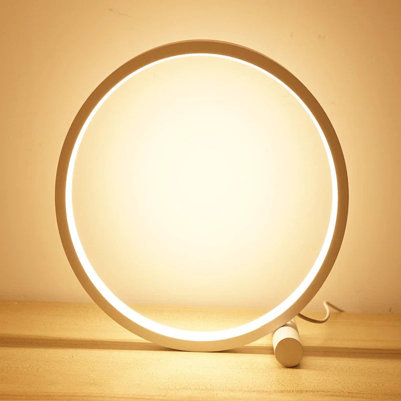 Halo LED Nachttischlampe mit Dimmfunktion und Ring-Design