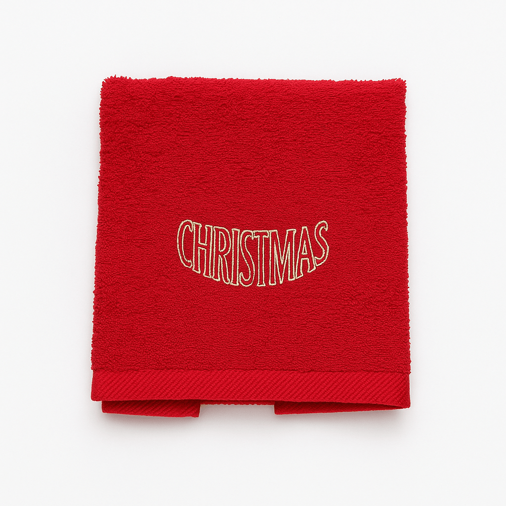 Handtuchset „Merry Christmas" Rot 2-teilig