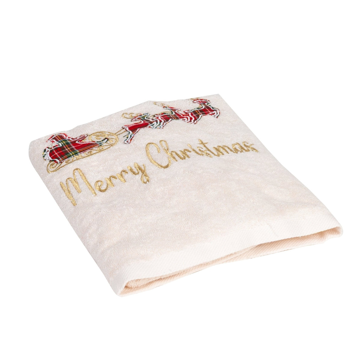 Handtuchset „Merry Christmas" Weiß 2-teilig