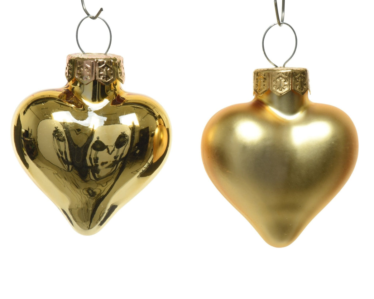 Herzanhänger "Christmas Love" Gold matt/glänzend 12-tlg. (Ø 4,5 cm)