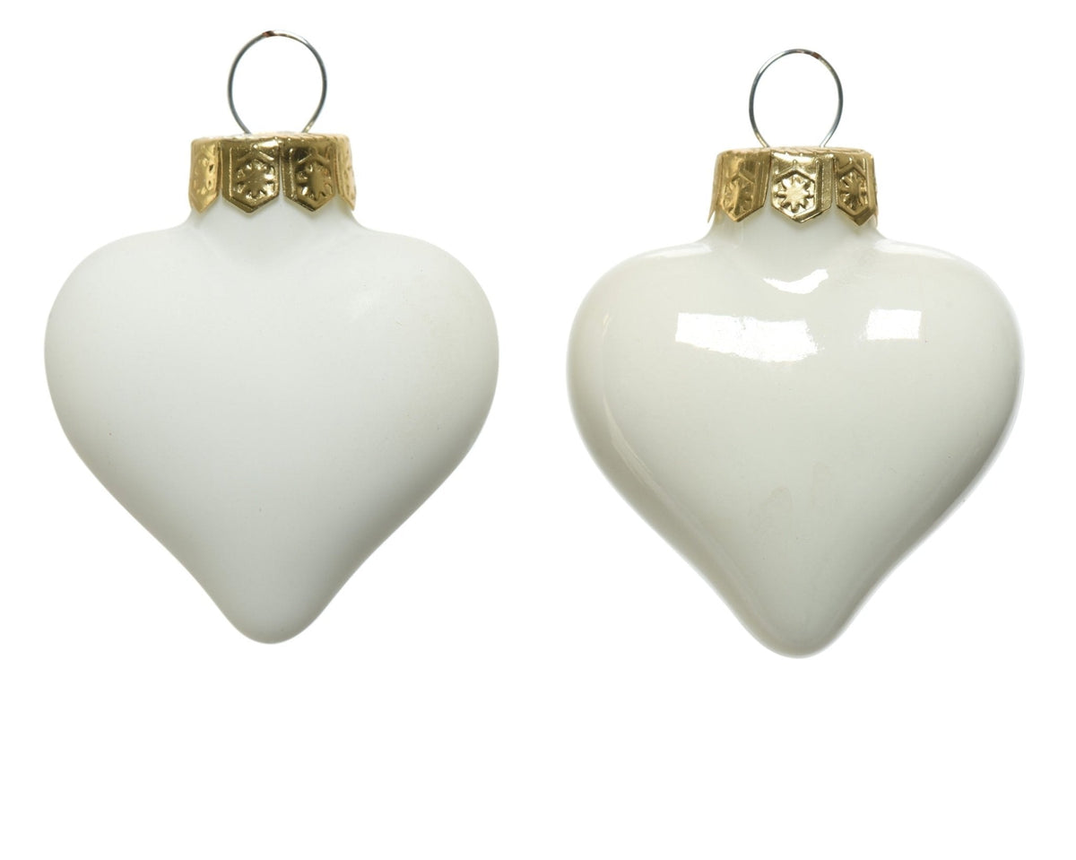 Herzanhänger Creme „Christmas Love“ 12-tlg. (Ø 4,5 cm)