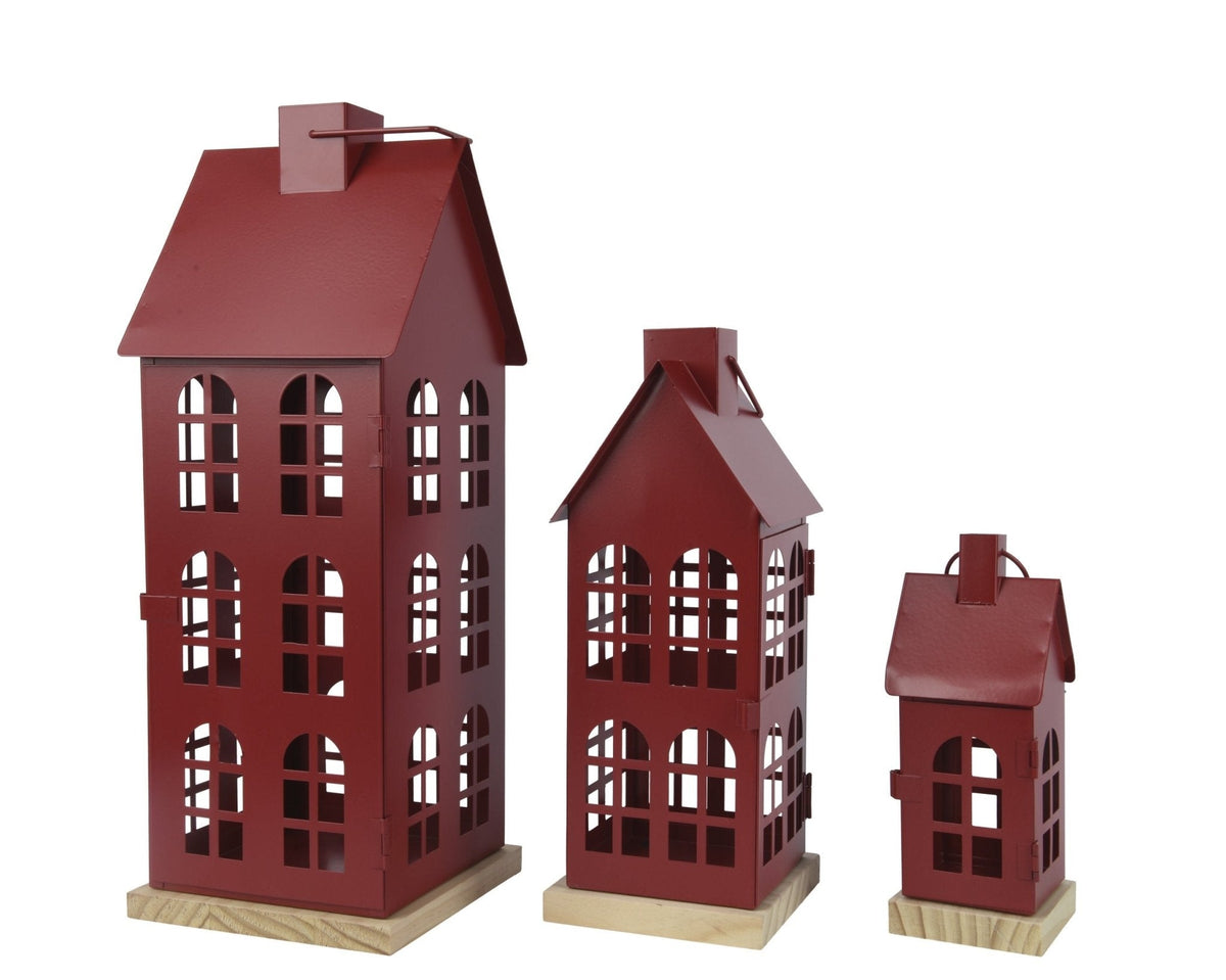 Laternen-Set „Winterdorf“ 3-teilig (19 cm, 30 cm, 45 cm)