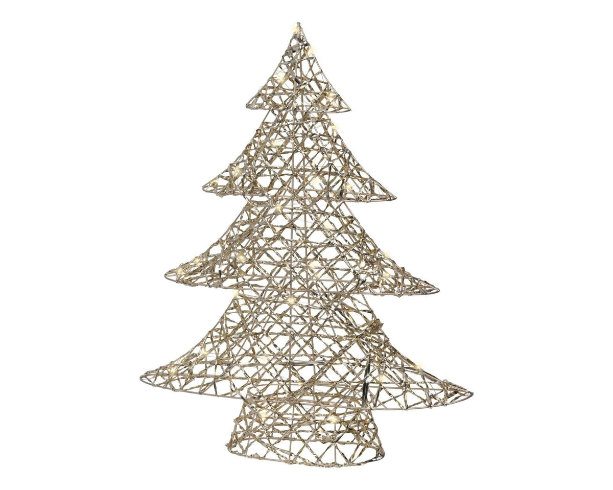 LED-Tanne „Festtagsfreude“ Gold groß (60 x 48 x 11 cm)