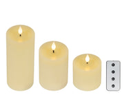LED-Kerzen 3er-Set in Wachsoptik Warmweiss (20 cm, 12,5 cm, 7,5 cm) Indoor