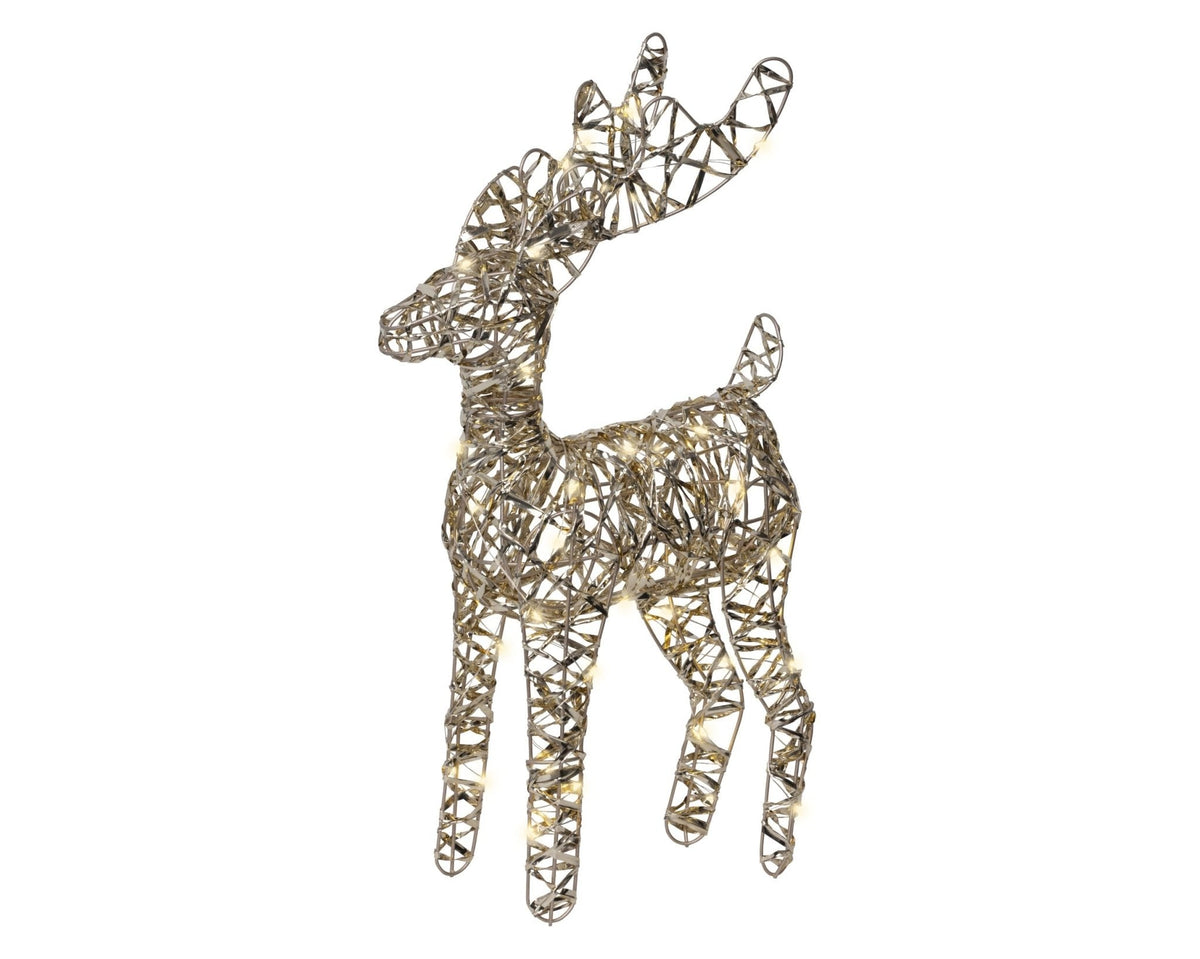 LED-Rentier „Weihnachtszauber“ Gold klein Indoor (37 x 25 x 9 cm)