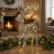 LED-Rentier „Weihnachtszauber“ Gold klein Indoor (37 x 25 x 9 cm)