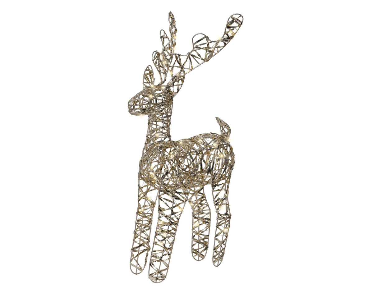 LED-Rentier „Weihnachtszauber“ Gold mittel Indoor (55 x 30 x 12 cm)