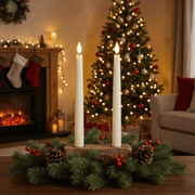 LED-Stabkerzen 2er-Set Wachsoptik Warmweiss (24,5 x 2,2 cm) Indoor