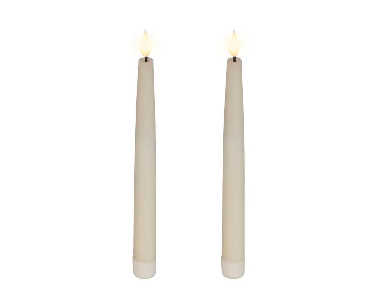 LED-Stabkerzen 2er-Set Wachsoptik Warmweiss (24,5 x 2,2 cm) Indoor