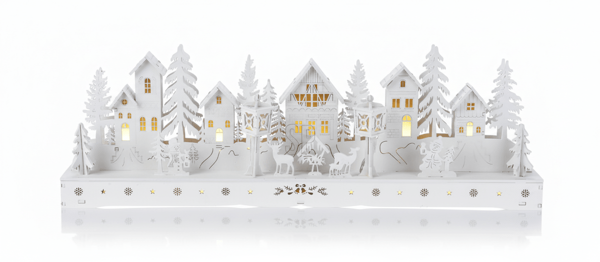 Märchenhaftes Weihnachtsdorf mit LED (43 x 14,5 cm)