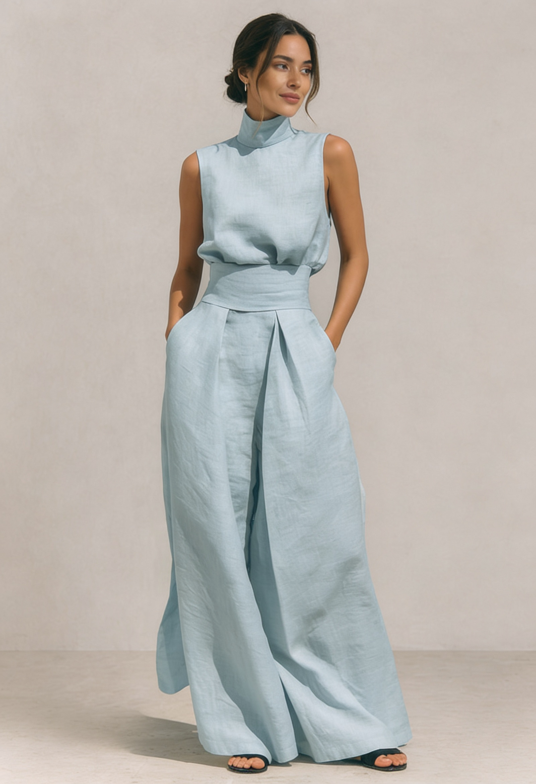 Zirella | Minimal outfit with wide trousers
