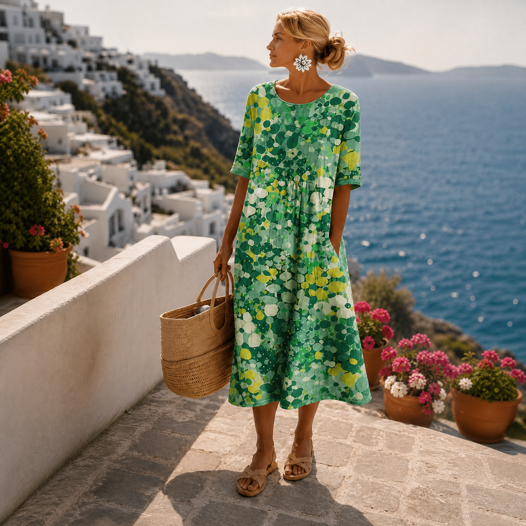 Elena | Light and fluid floral midi dress