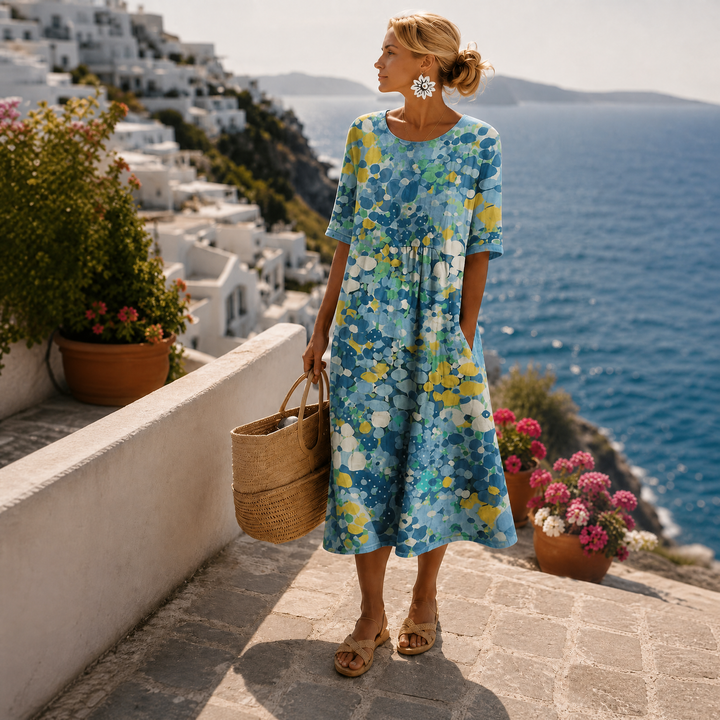 Elena | Light and fluid floral midi dress