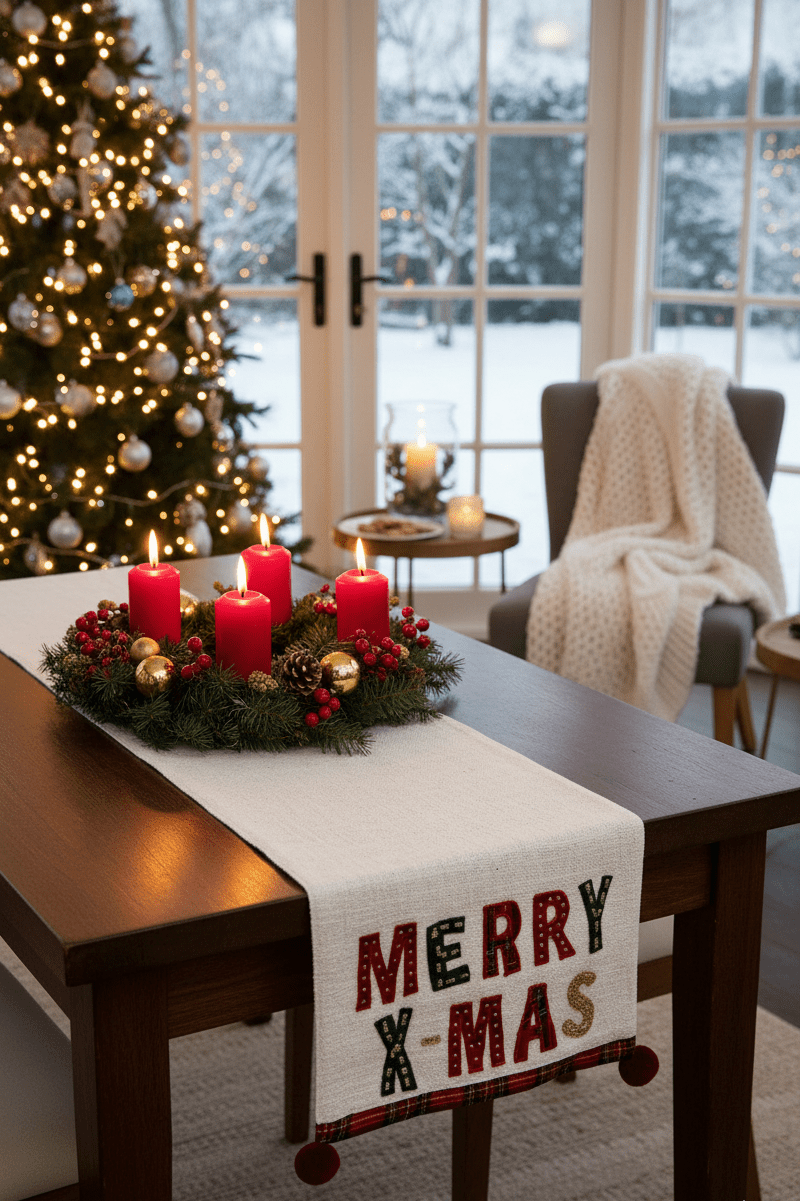 Tischläufer „Merry X-Mas“ – 45 × 150 cm