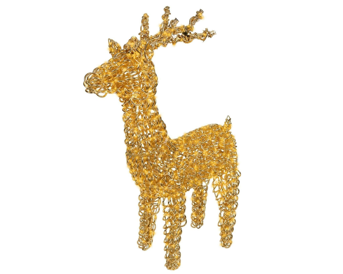 Luxuriöses LED-Rentier Gold Outdoor klein (104 x 57 x 20 cm)