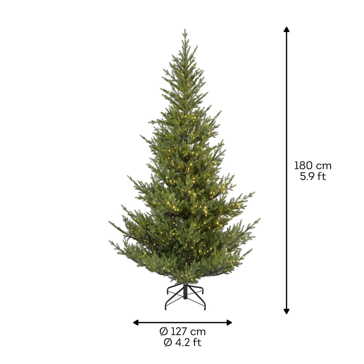Premium Norway Tanne mit warmweißer Beleuchtung – 180 cm