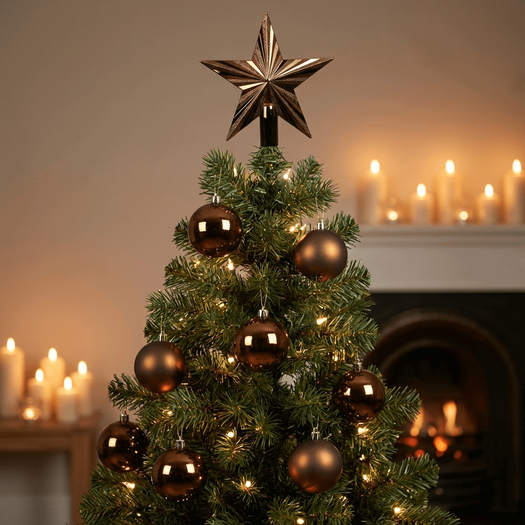 Weihnachtsset mit Spitze Braun 33-tlg. Premium (Ø 5 cm, 19 cm)