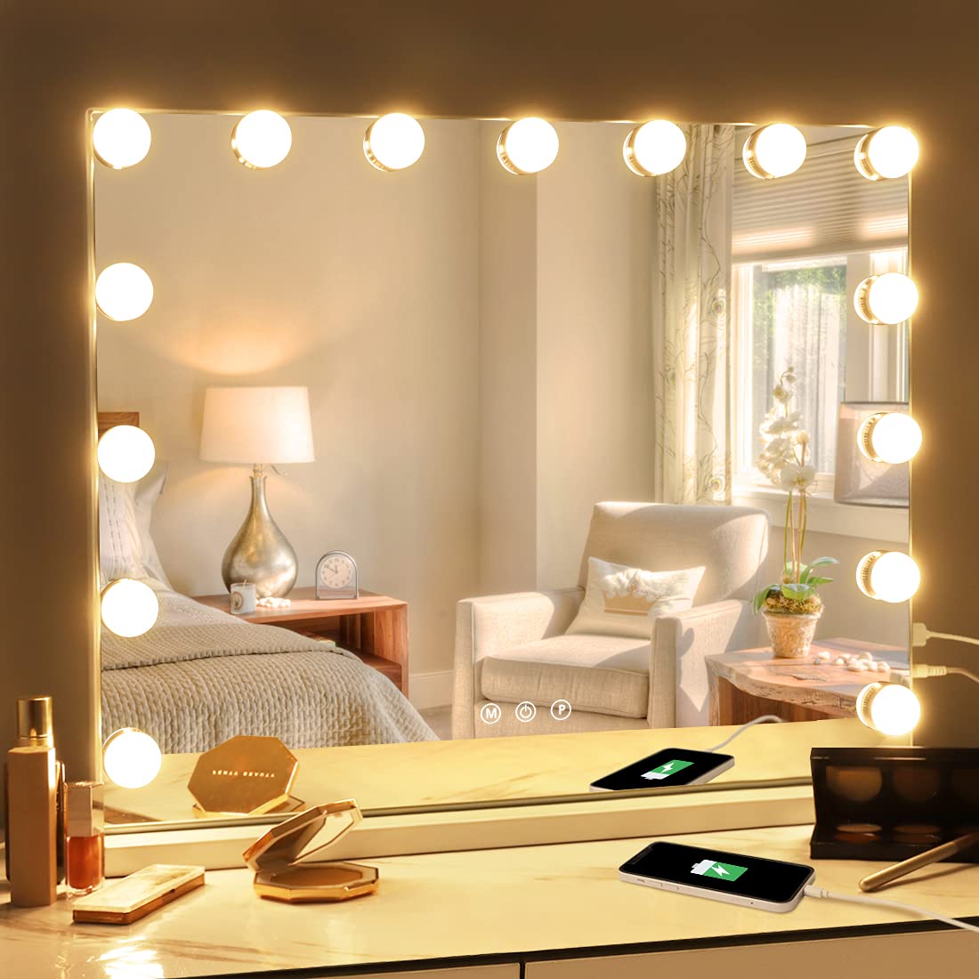 Make-up Spiegelbeleuchtung mit dimmbaren LED-Lichtern