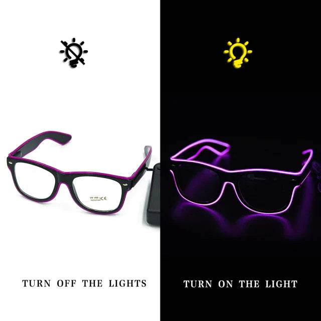 Leuchtende Neonbrille mit Farbwechsel und Lichtmodi