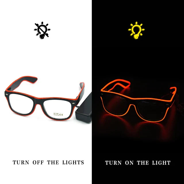 Leuchtende Neonbrille mit Farbwechsel und Lichtmodi