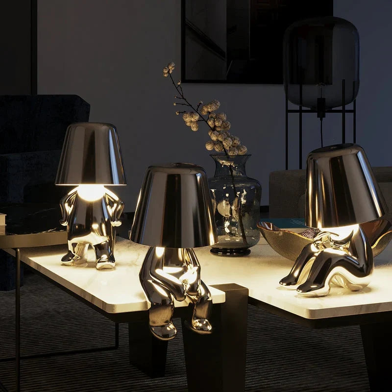 RayDudes™ Tischlampe mit dimmbarem Akku, Gold oder Silber
