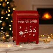 Santa Postbox „Rentierschlitten“ Rot, 23 cm