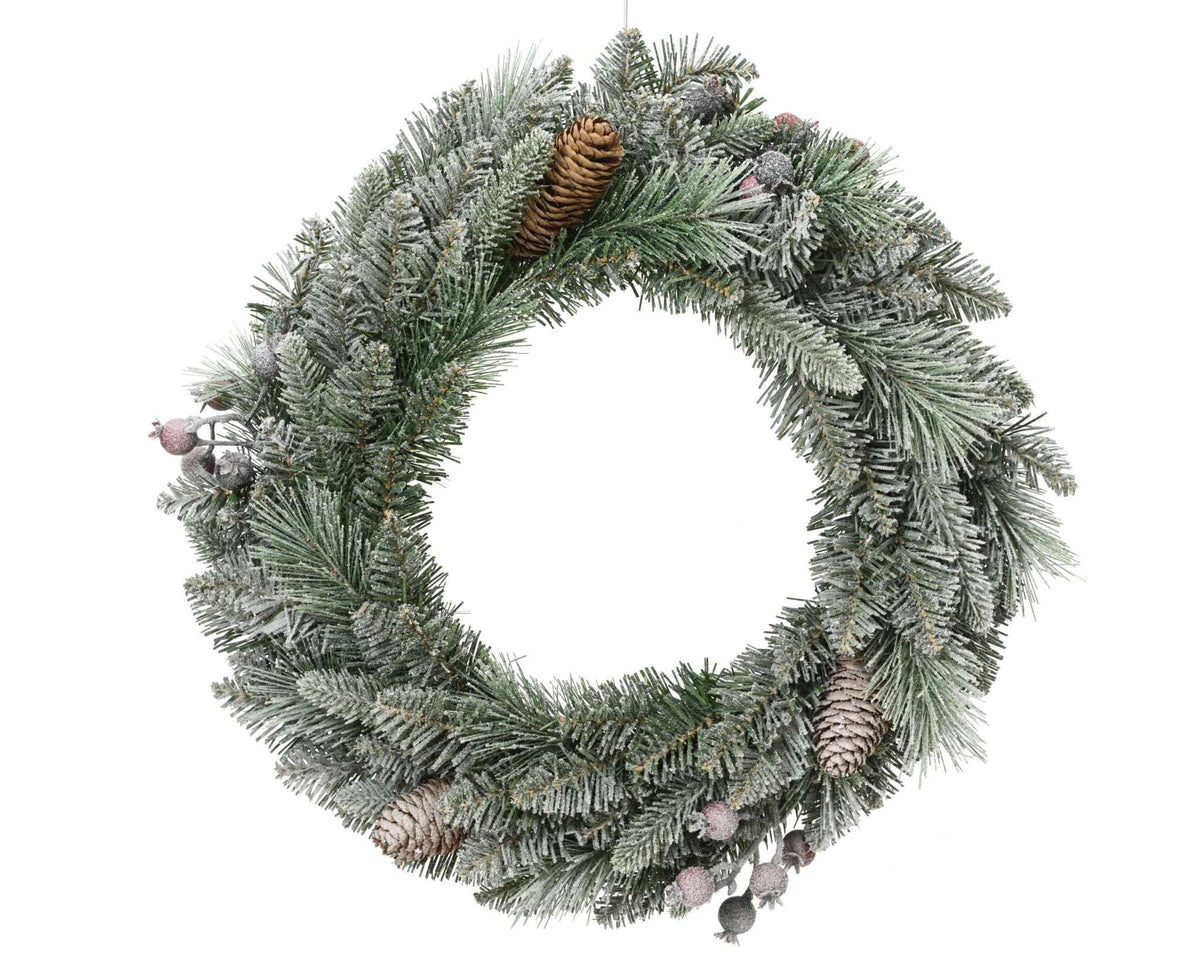 Tannenkranz Grün beschneit Indoor (50 cm)