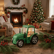 Traktor „Santa on Tour“ mit Schneeeffekt (17 x 22 x 11,3 cm)