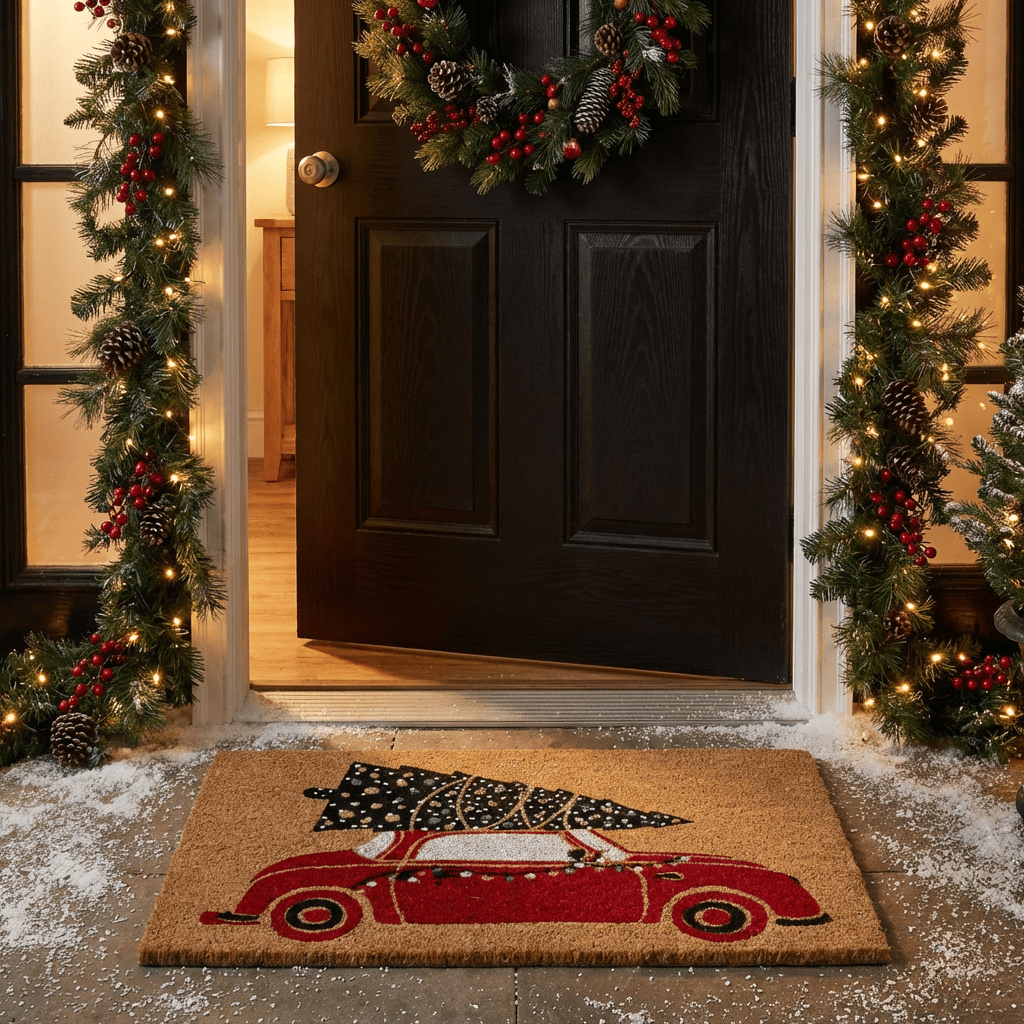 Weihnachts-Fußmatte „Christmas Car“ (40 x 60 x 1,5 cm)
