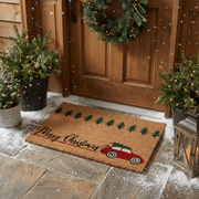 Weihnachts-Fußmatte „Merry Christmas“ mit Auto (40 x 60 x 1,5 cm)