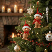 Weihnachtsanhänger „Lebkuchenmann“ LED 2er-Set (12,5 x 8 x 4,5 cm)