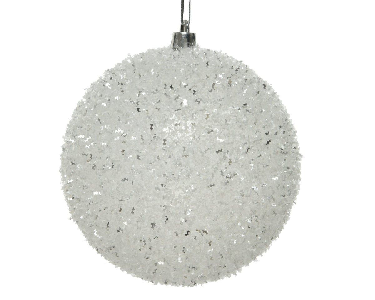 Weihnachtsbaumkugeln „Winterzauber“ Weiß 12-tlg. (Ø 10 cm)