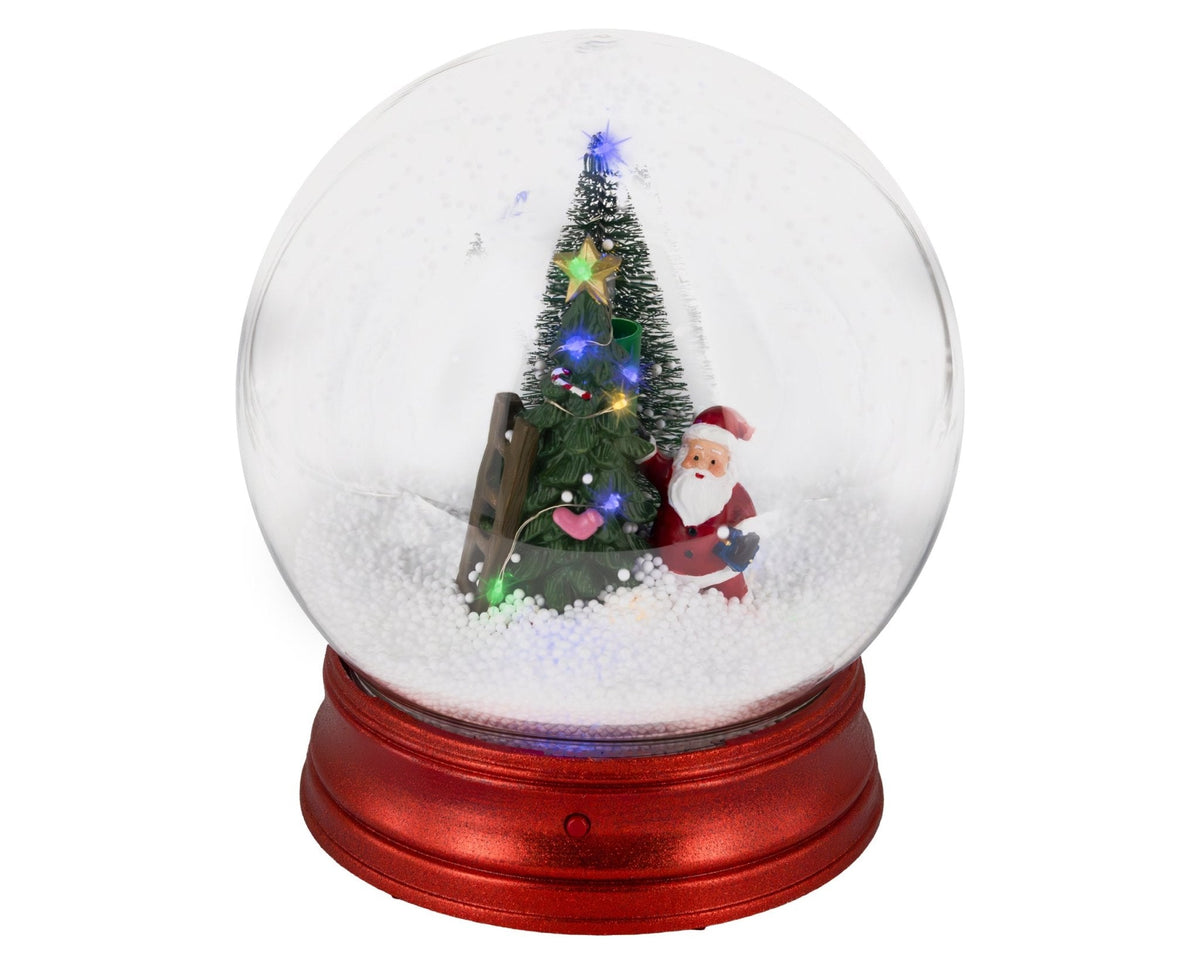 Weihnachtskugel mit LED und Schneeeffekt (22,5 x 20,5 cm)