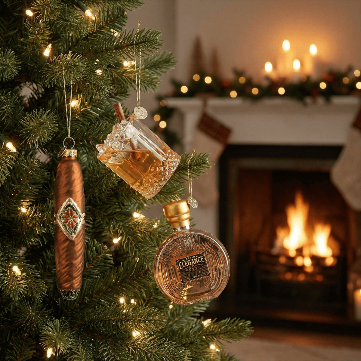 Whiskeyglas-Baumschmuck–Geschenkedition 4-tlg.
