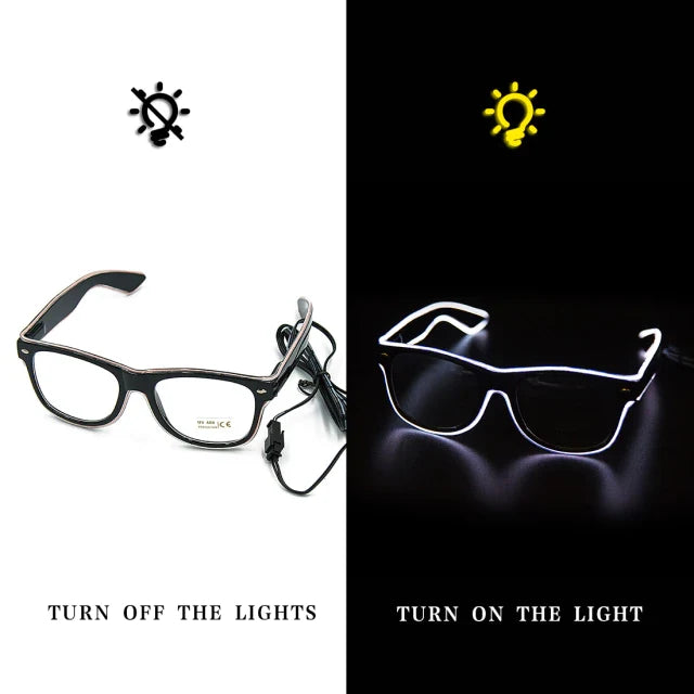 Leuchtende Neonbrille mit Farbwechsel und Lichtmodi
