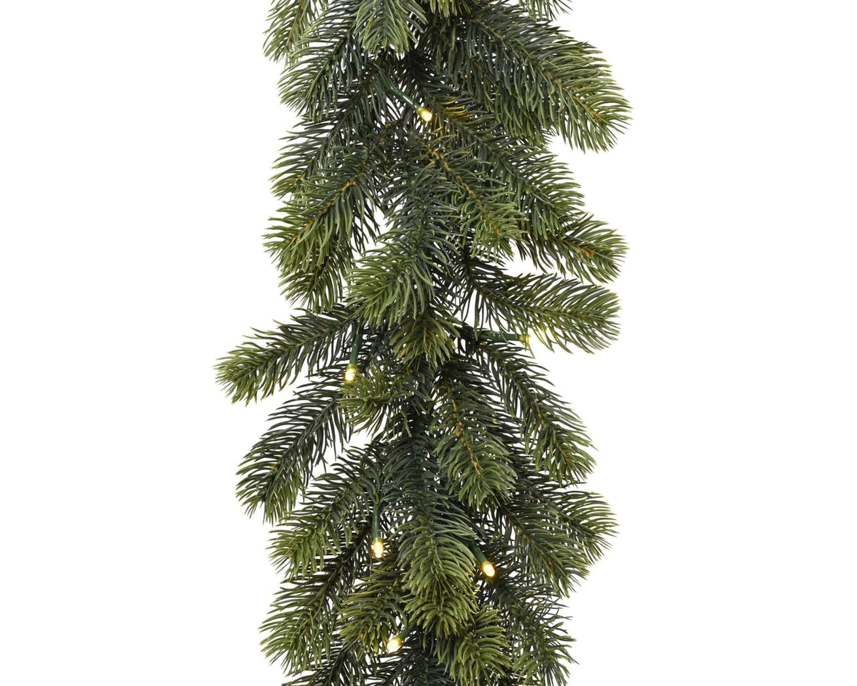 Winterliche Tannengirlande mit LED Indoor/Outdoor (270 x 30 cm)