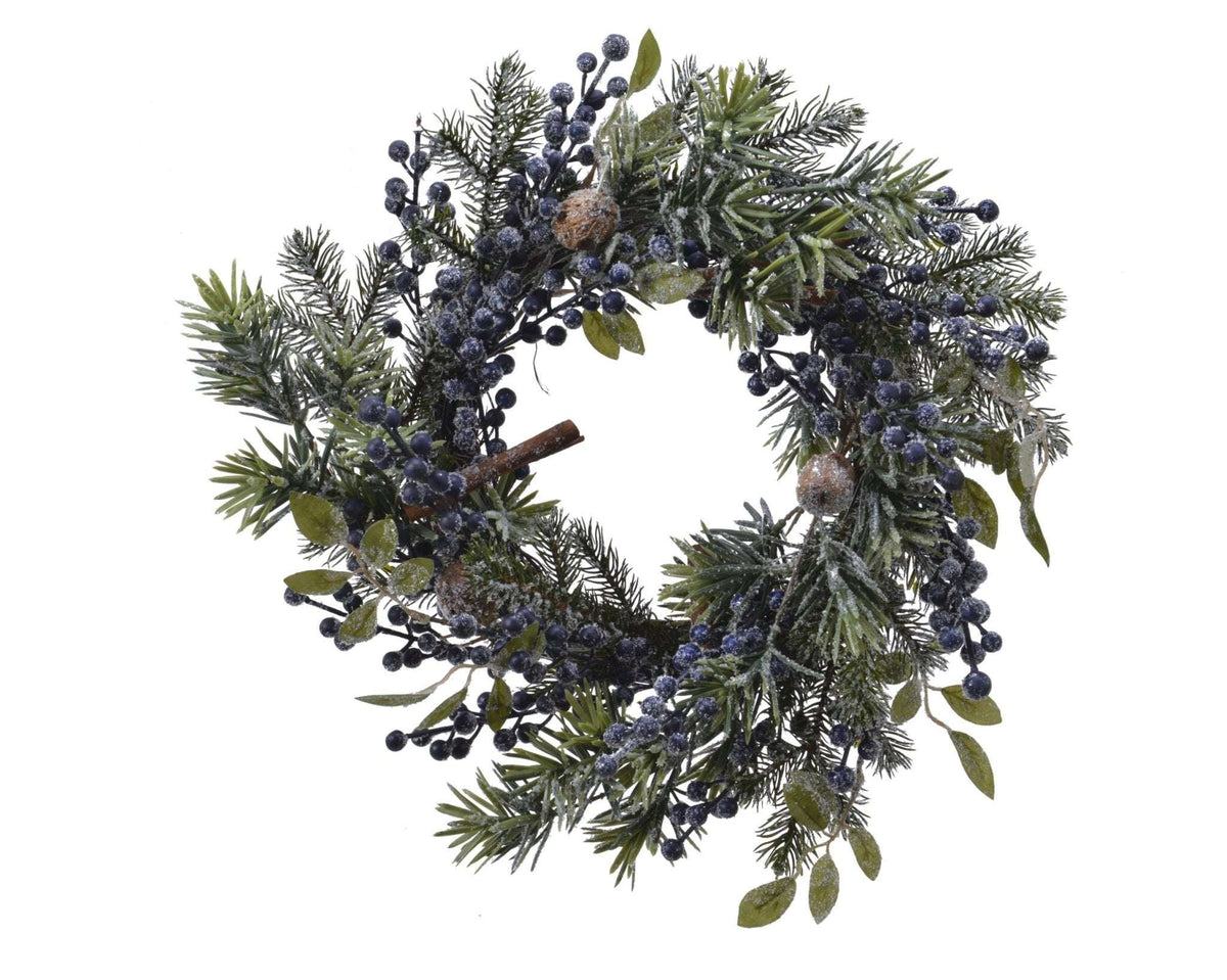 Winterlicher Kranz mit blauen Beeren klein (40 cm)