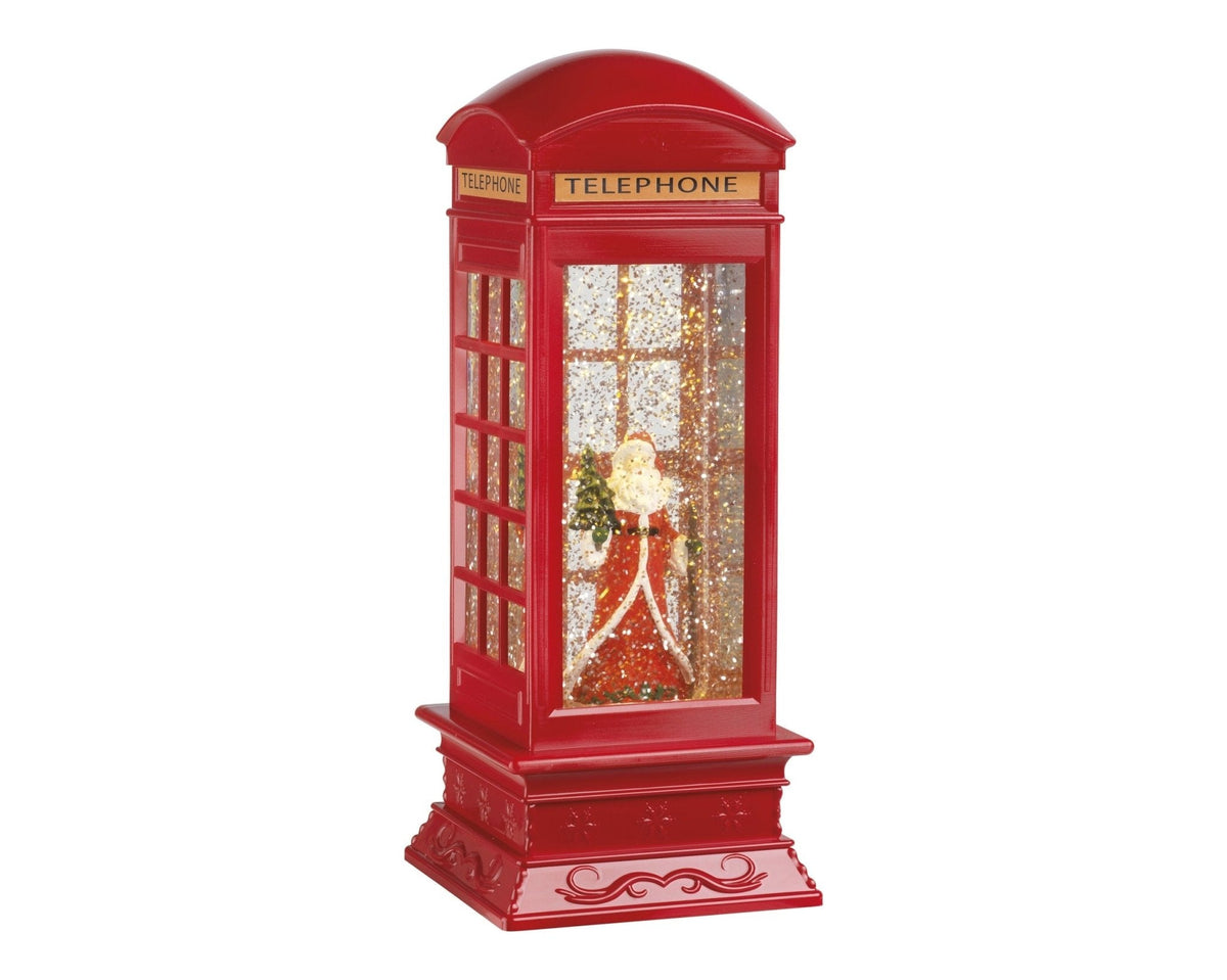 LED-Telefonzelle „Winterzauber“ mit Schneeeffekt (27 x 11 x 11 cm)