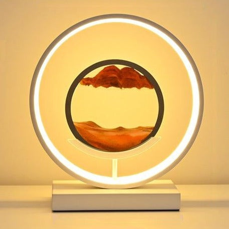 Horizont-Tischleuchte mit Sandspiel und LED-Beleuchtung