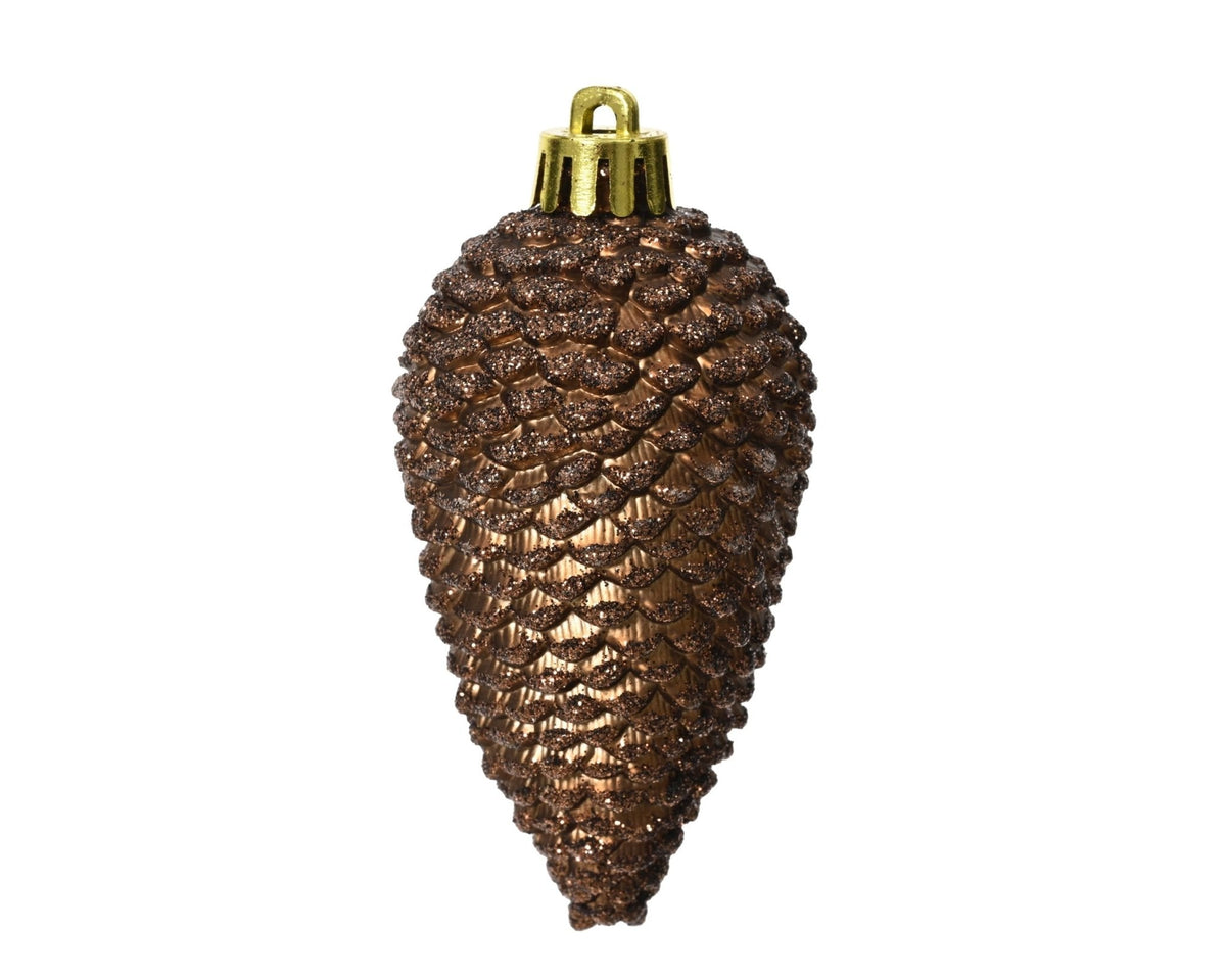 Zapfenanhänger „Weihnachtsglanz“ Espresso 6-tlg. (8 cm)