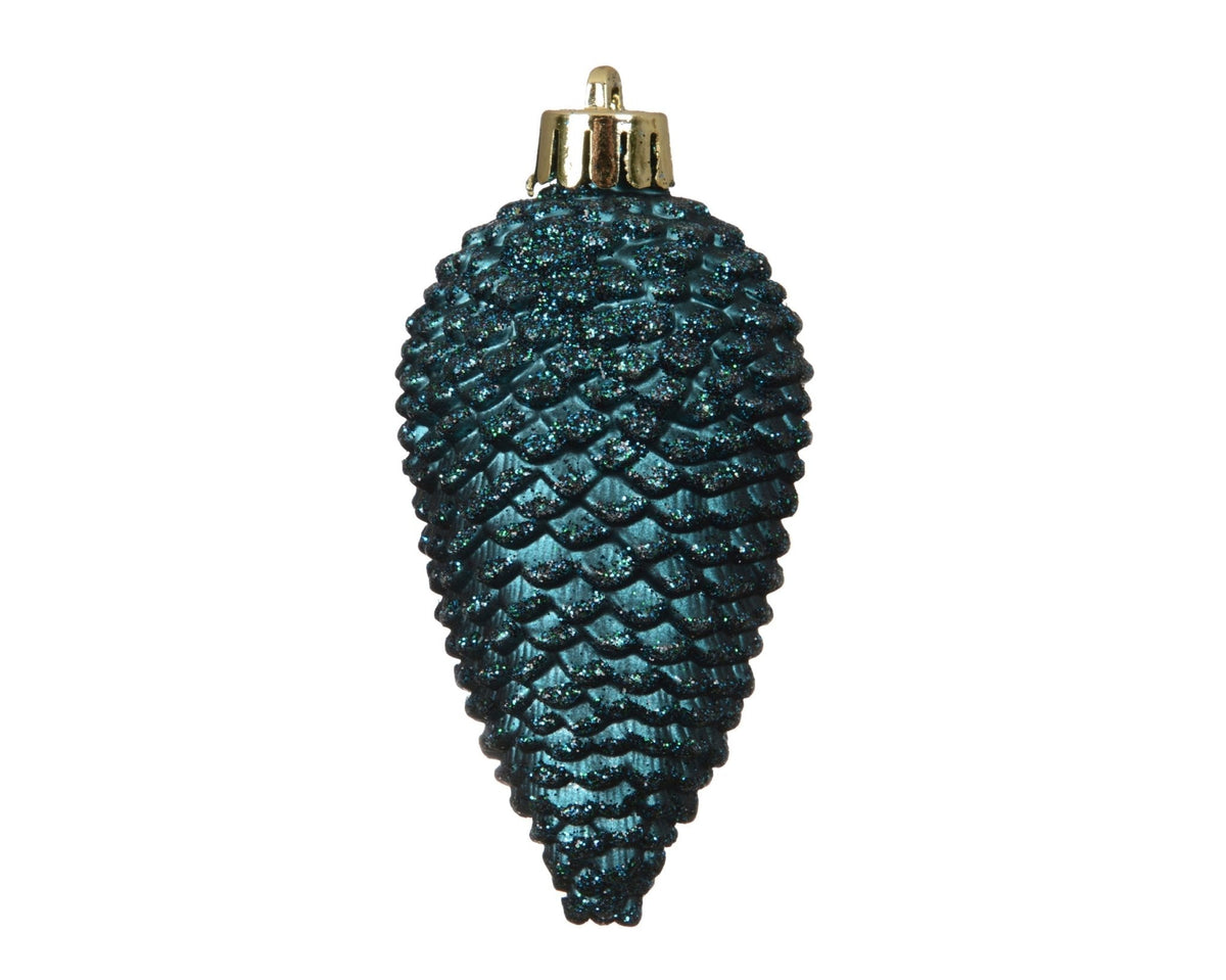 Zapfenanhänger „Weihnachtsglanz“ Smaragd 6-tlg. (8 cm)