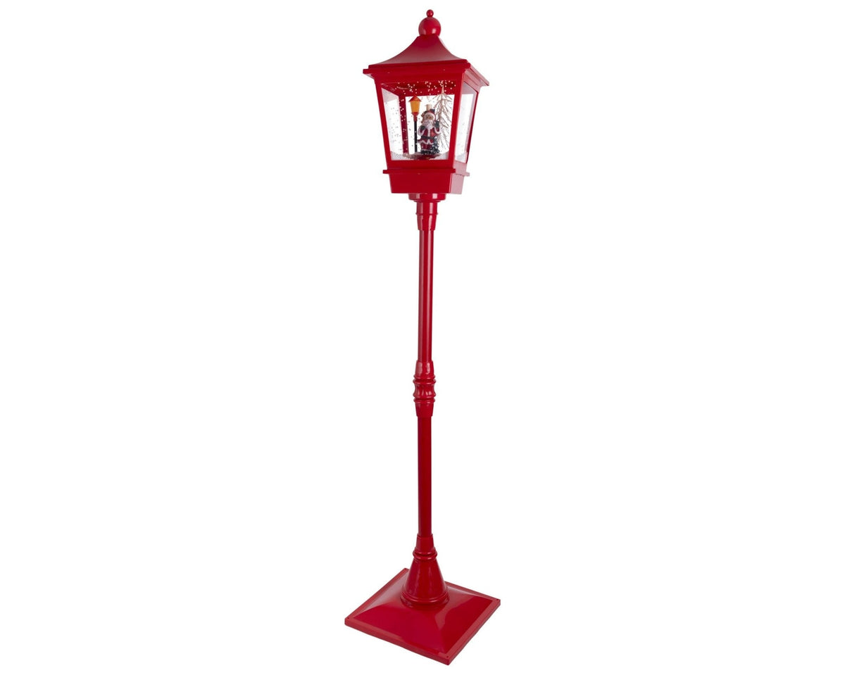 Zauberhafte Weihnachtslaterne, rote Deko-Straßenlaterne (185 x 37,5 x 37,5 cm) für Indoor und geschützten Außenbereich